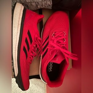 Red size 9.5 adidas boost running/casual shoes